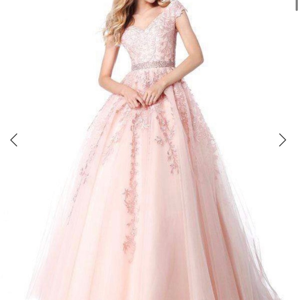 Sherri Hill - 51905 Flower Appliques Cap Sleeved A Line Dress